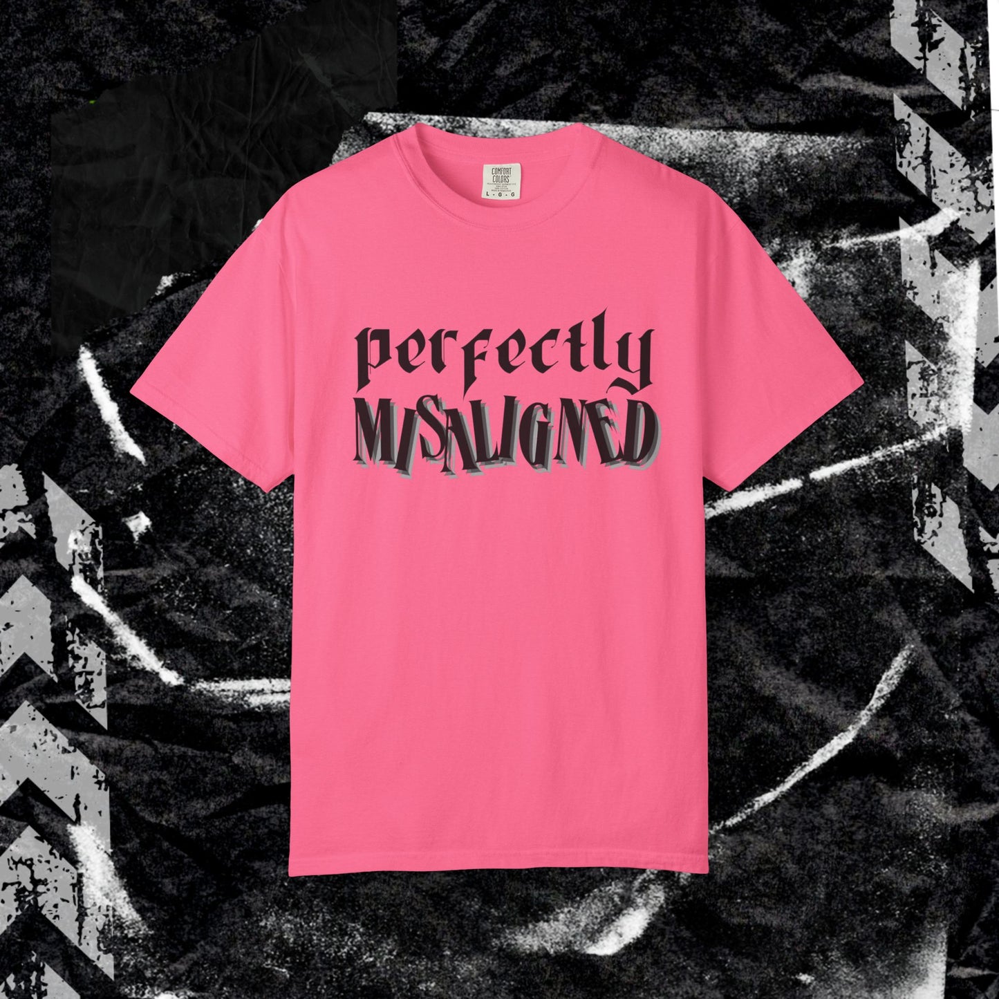 Perfectly Misaligned - Unisex Garment-Dyed T-shirt.