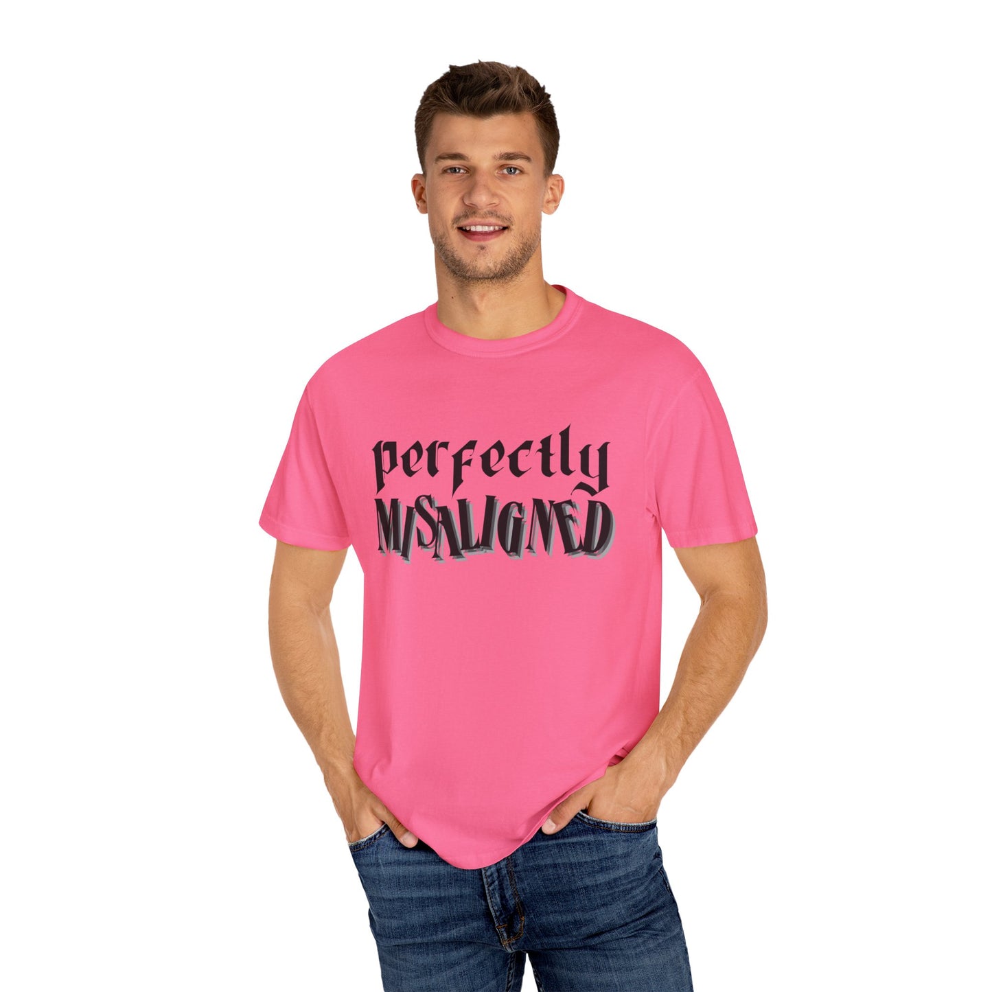 Perfectly Misaligned - Unisex Garment-Dyed T-shirt.