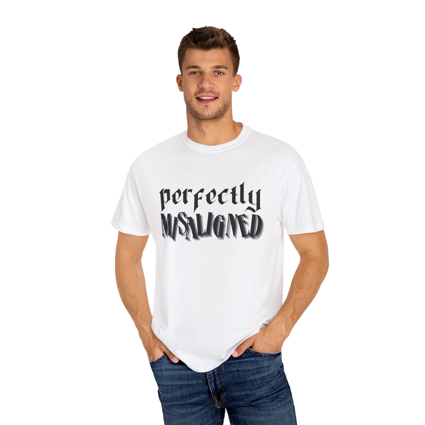 Perfectly Misaligned - Unisex Garment-Dyed T-shirt.