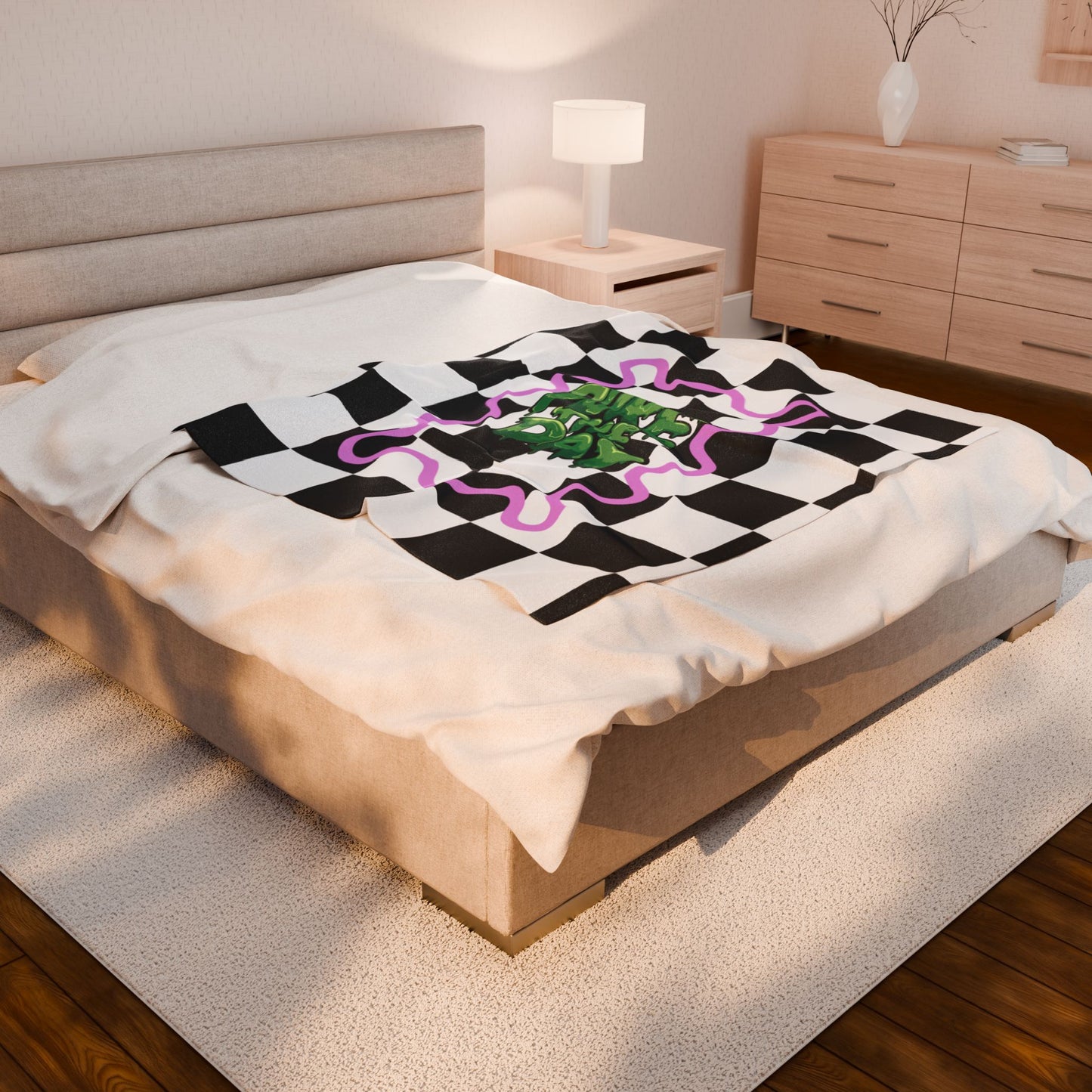 PTD Checkered Blankie - Velveteen Plush Blanket