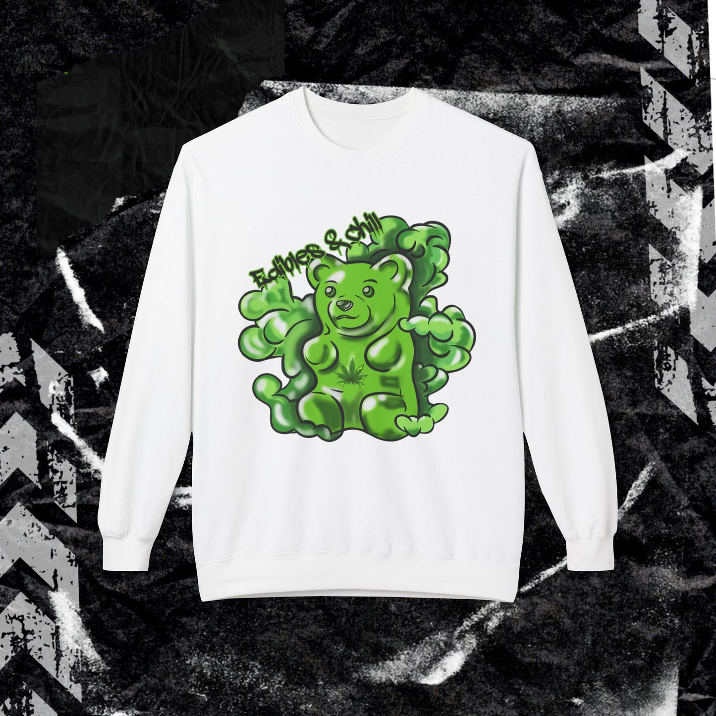 Edibles & Chill Gummy - Unisex Midweight Softstyle Fleece Crewneck Sweatshirt