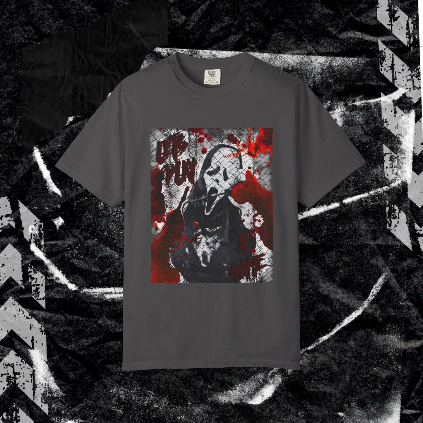 LETS PLAY A GAME (FRONT PRINT) - Unisex Garment-Dyed T-shirt