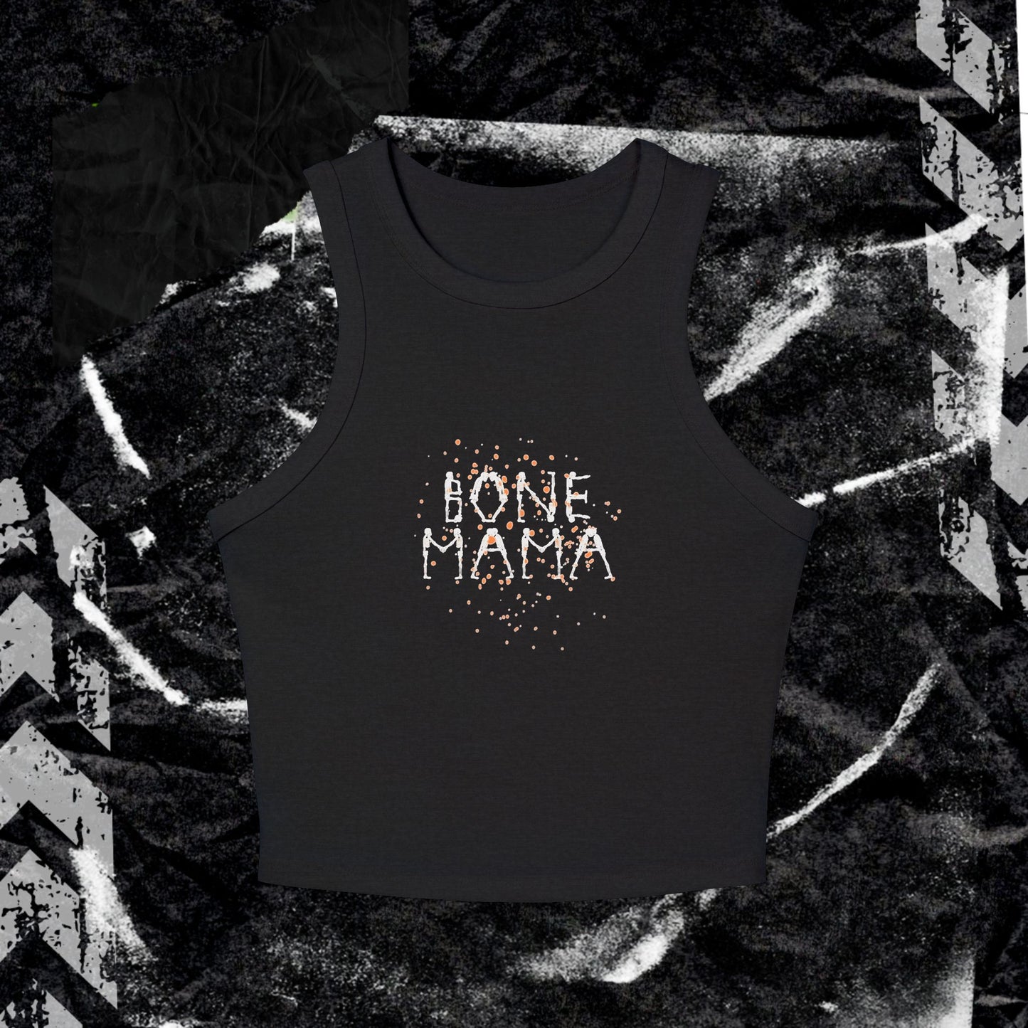 BONE MAMA - Micro Rib Racer Tank Top