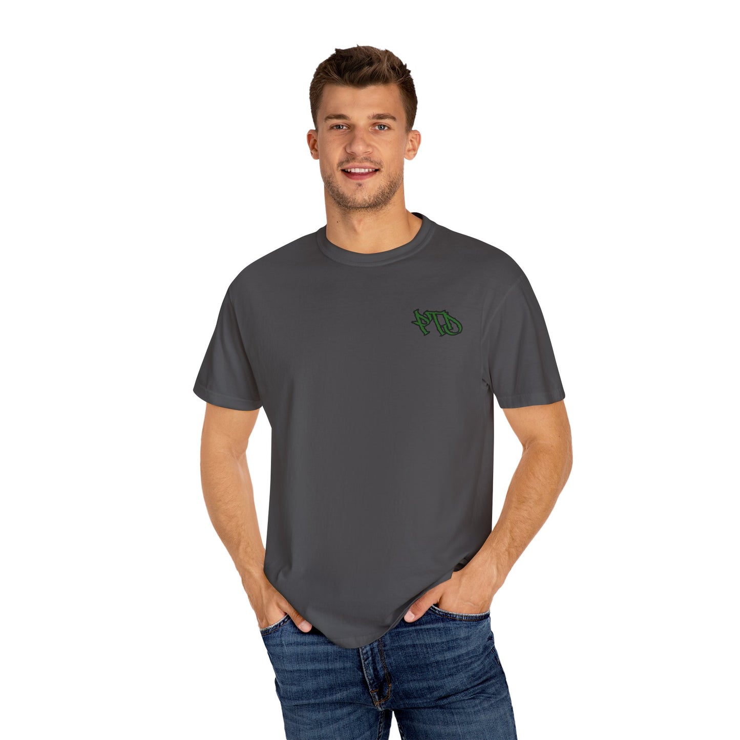 YOU HAD ME AT MASKED MEN (BACK PRINT)- Unisex Garment-Dyed T-shirt.