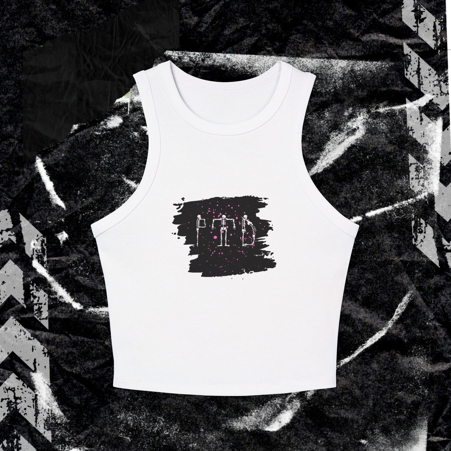 PTD BONE LOGO - Micro Rib Racer Tank Top