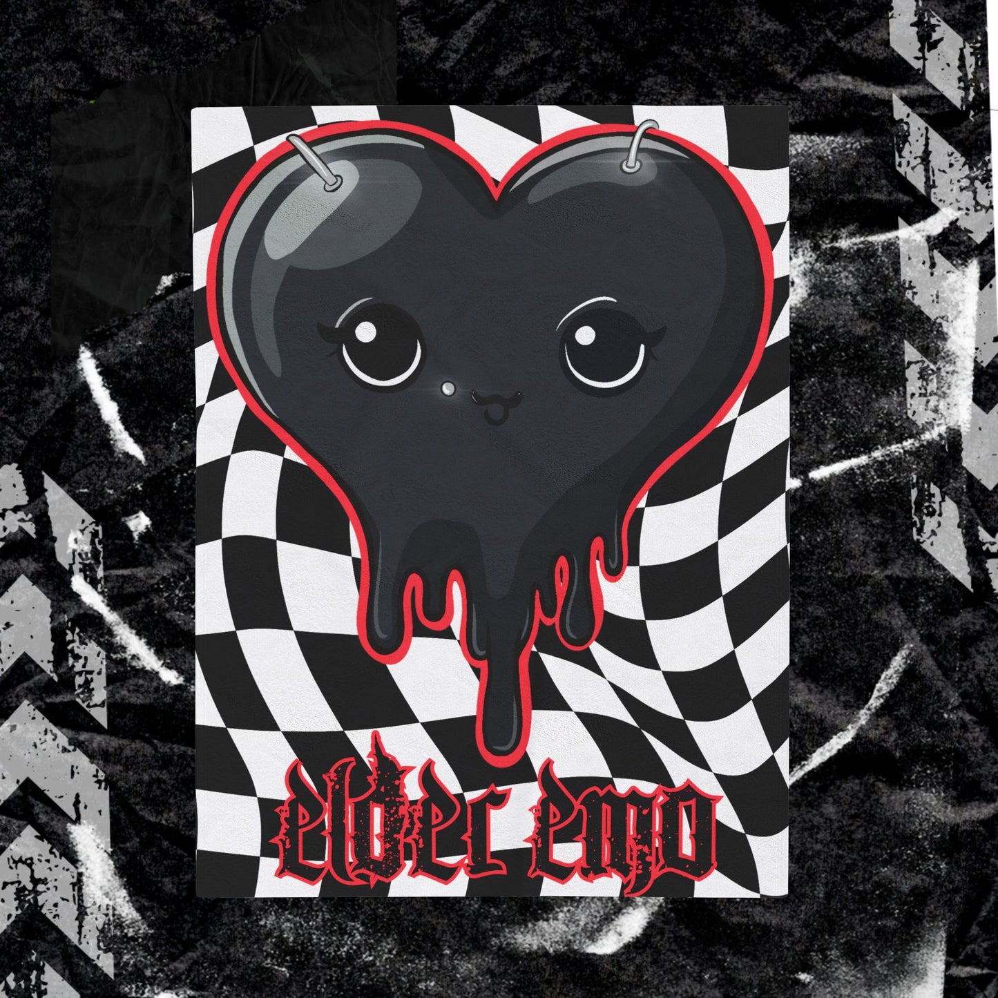 Elder Emo Heart - Velveteen Plush Blanket