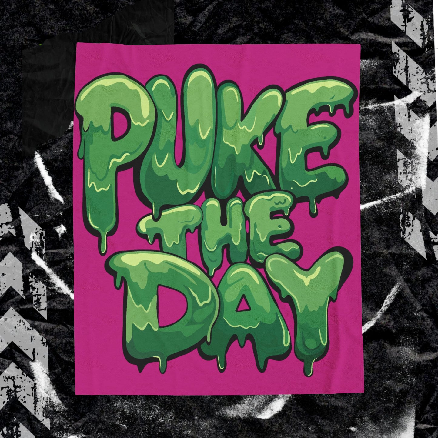 Logo Puke The Day - Velveteen Plush Blanket