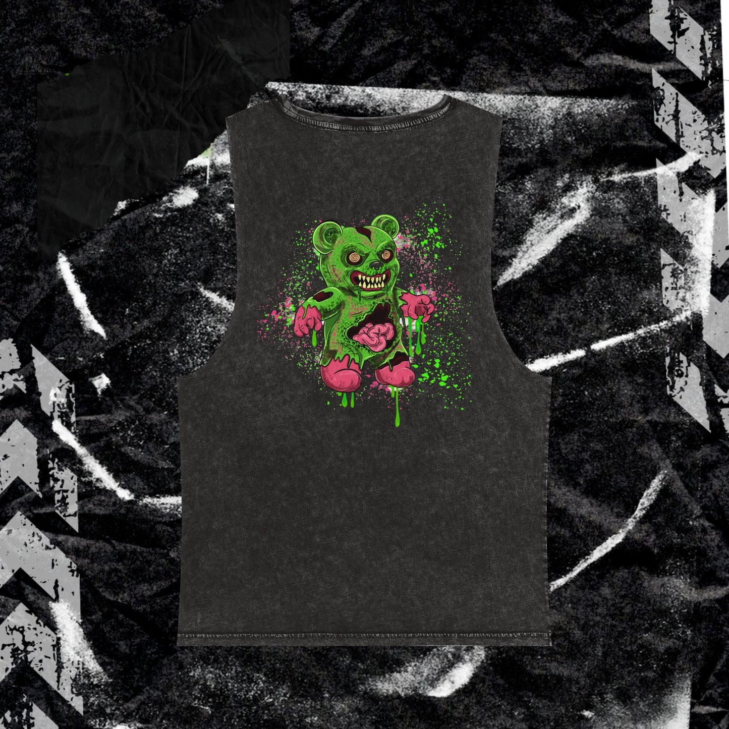 GRUNGE GUMMYBEAR GUTS (backprint) - Stonewash Tank Top