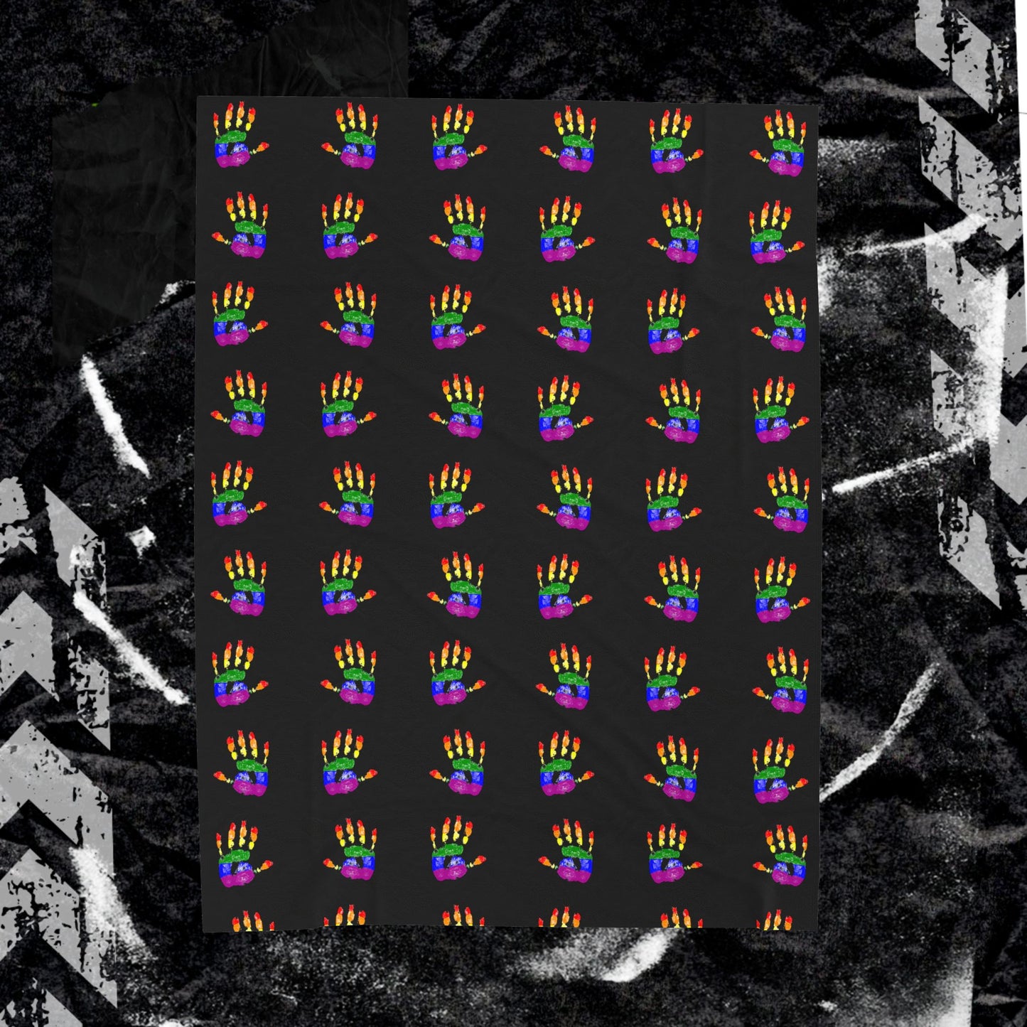 Rainbow Hands - Velveteen Plush Blanket