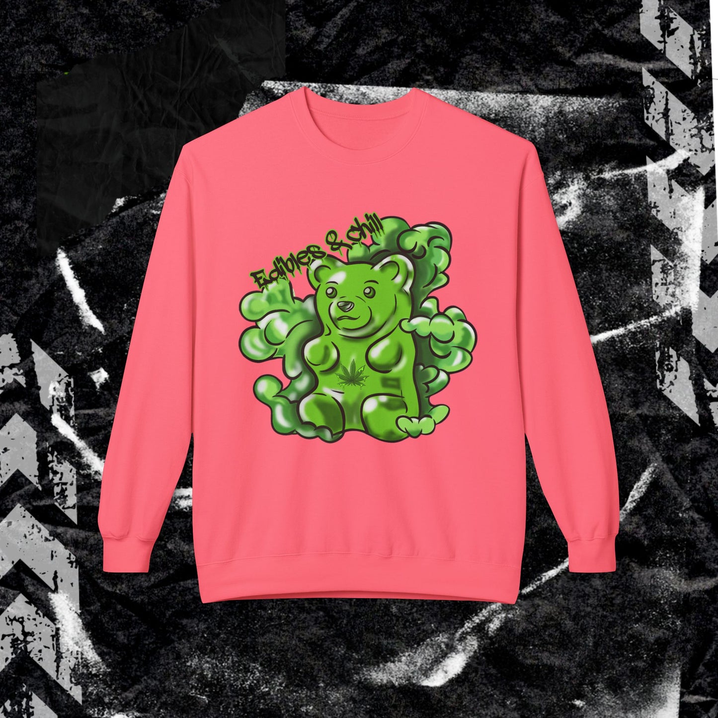 Edibles & Chill Gummy - Unisex Midweight Softstyle Fleece Crewneck Sweatshirt