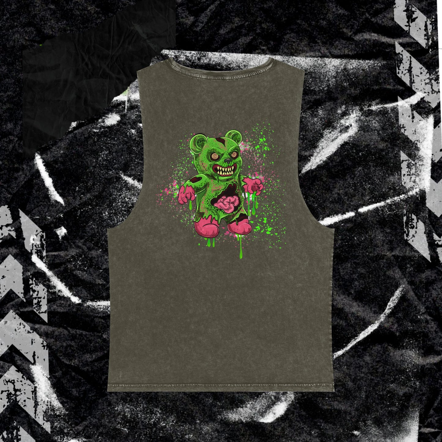 GRUNGE GUMMYBEAR GUTS (backprint) - Stonewash Tank Top