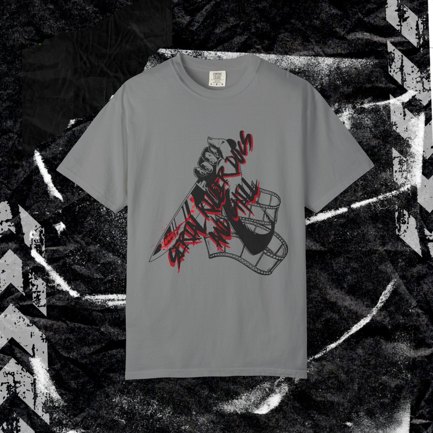 SERIAL KILLER DOCS AND CHILL - Unisex Garment-Dyed T-shirt.