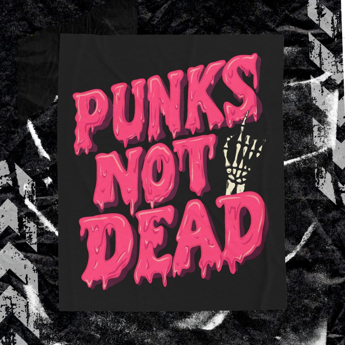 Punks Not Dead - Velveteen Plush Blanket
