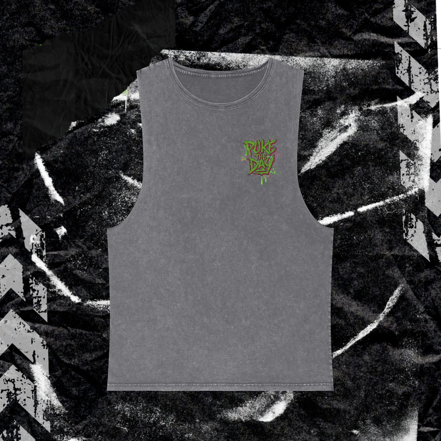 GRUNGE SHARK (backprint) Stonewash Tank Top