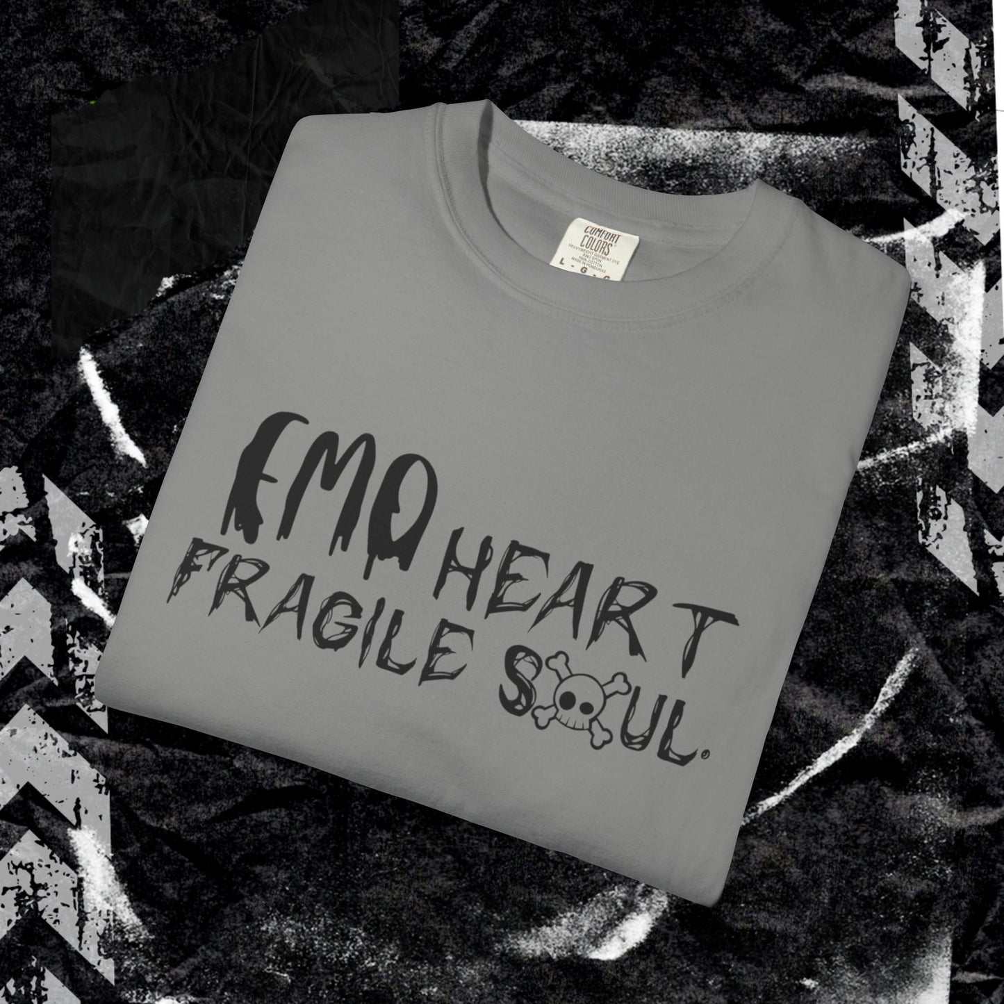 EMO Heart, Fragile Soul - Unisex Garment-Dyed T-shirt. Ll