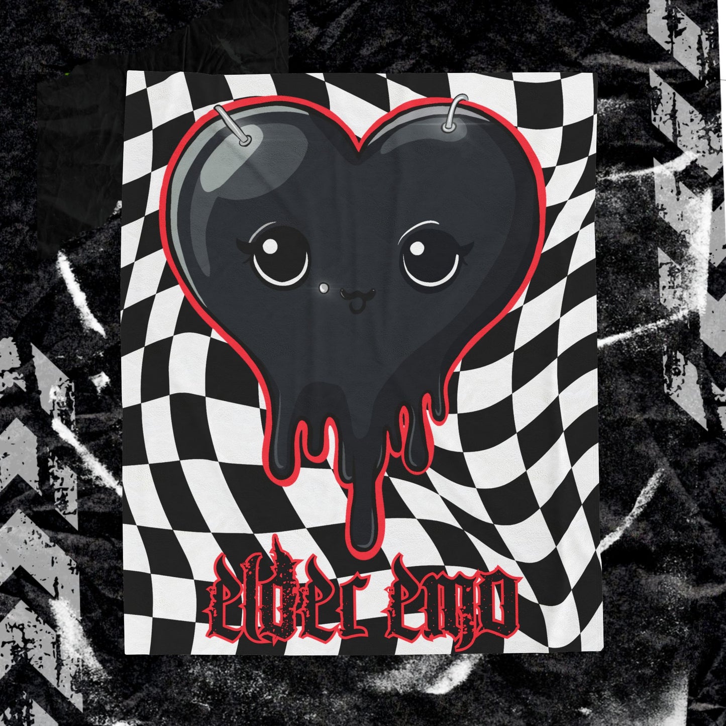 Elder Emo Heart - Velveteen Plush Blanket