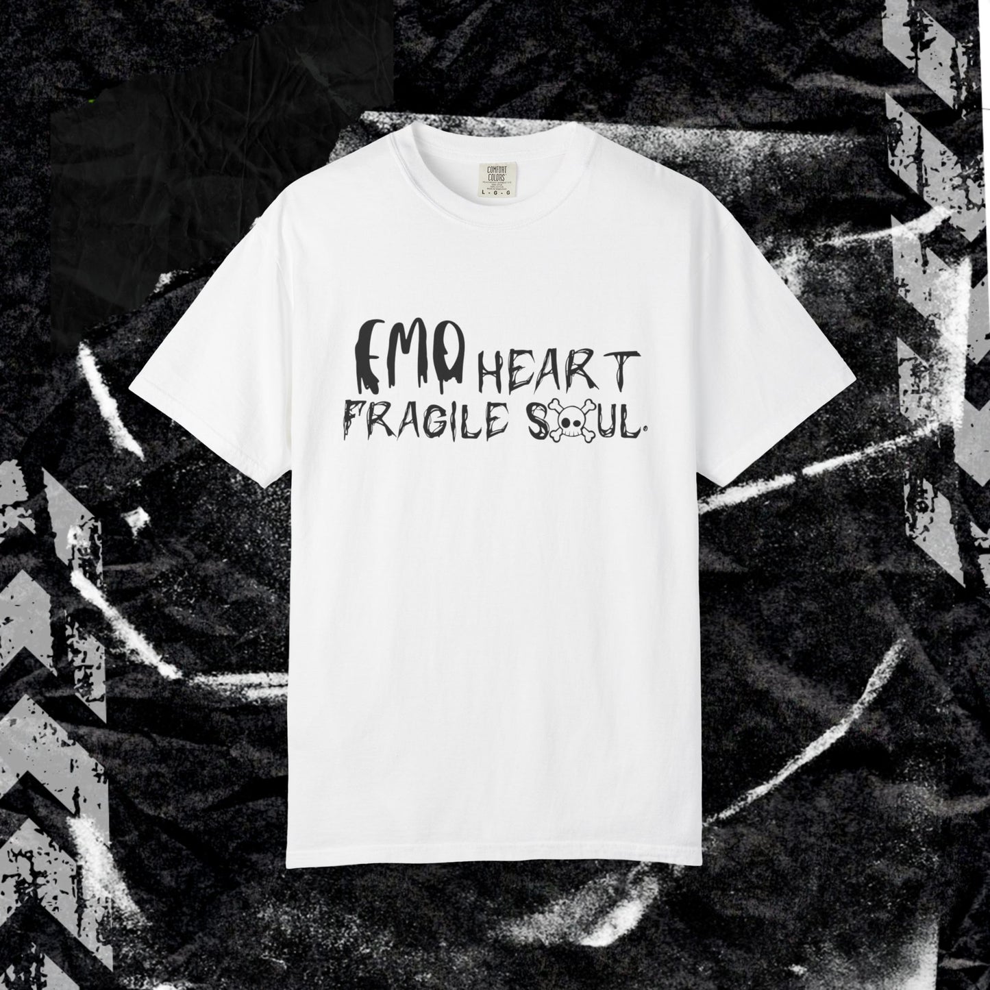 EMO Heart, Fragile Soul - Unisex Garment-Dyed T-shirt. Ll