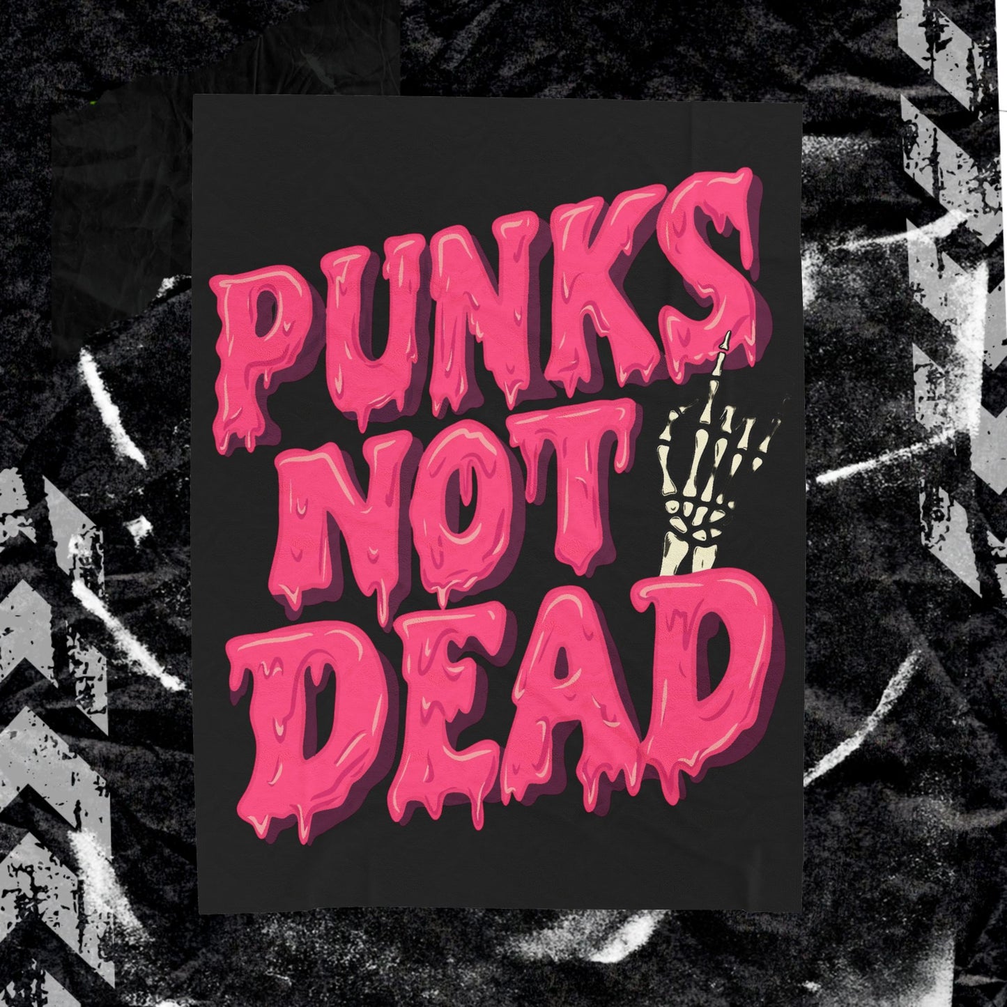 Punks Not Dead - Velveteen Plush Blanket