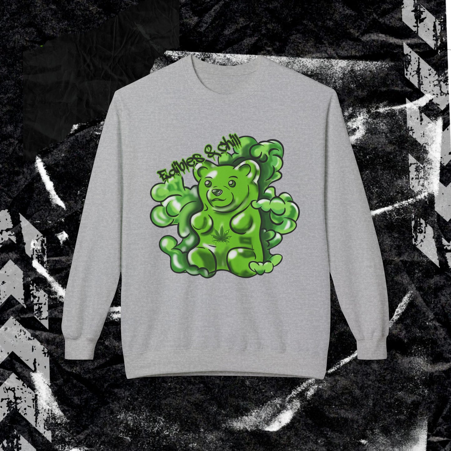 Edibles & Chill Gummy - Unisex Midweight Softstyle Fleece Crewneck Sweatshirt