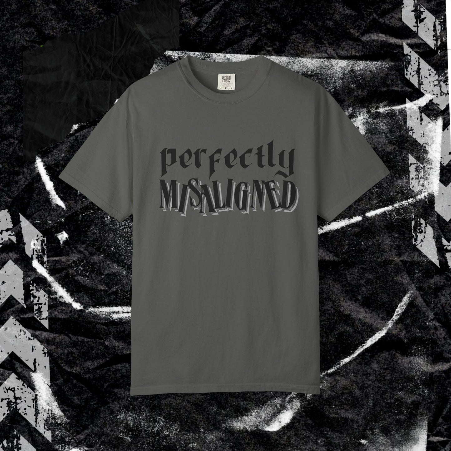 Perfectly Misaligned - Unisex Garment-Dyed T-shirt.