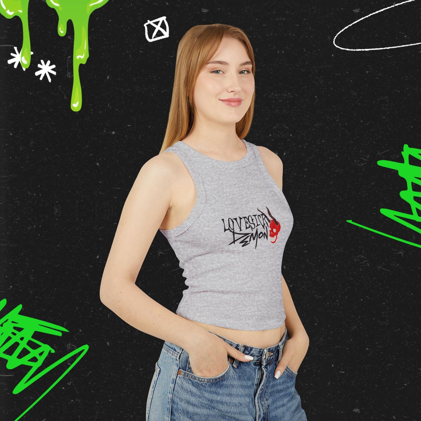 Lovesick Demon - Women's Micro Rib Racer Tank Top