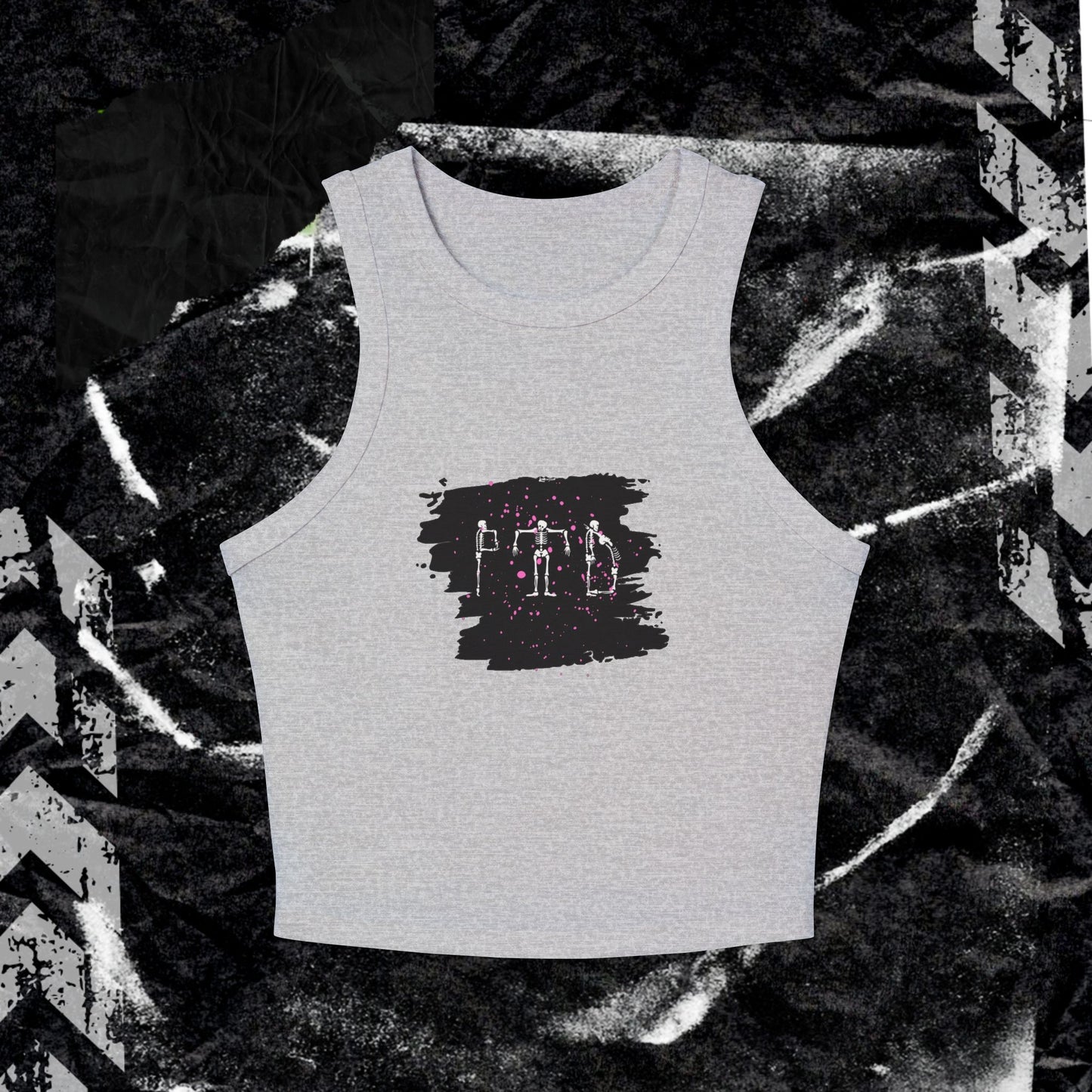 PTD BONE LOGO - Micro Rib Racer Tank Top