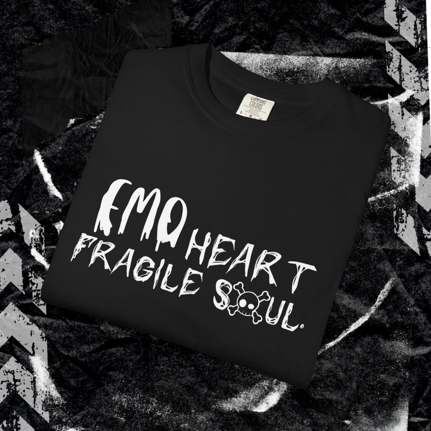 EMO Heart, Fragile Soul - Unisex Garment-Dyed T-shirt. Ll