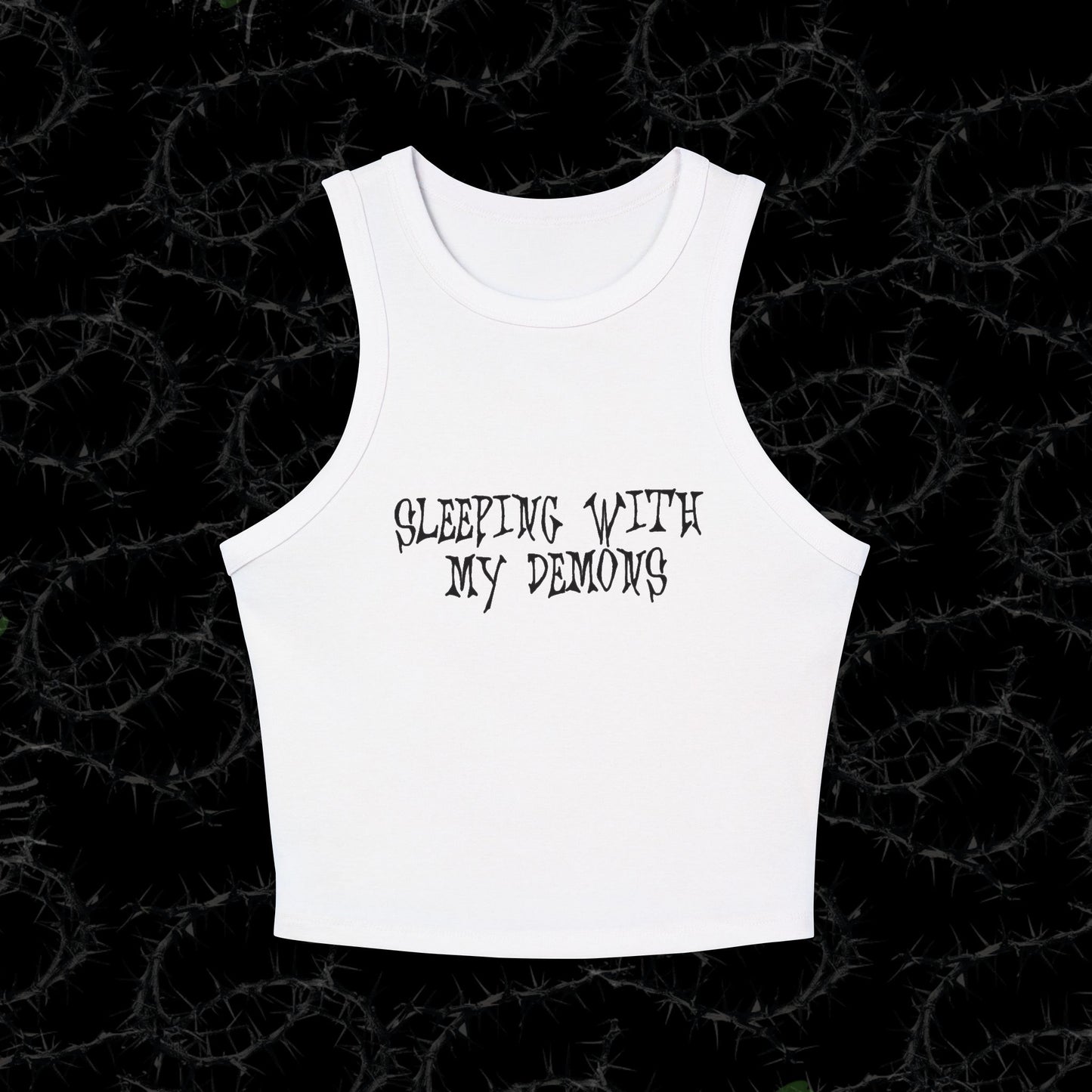 SLEEPING WITH MY DEMONS - Women's Micro Rib Racer Tank Top