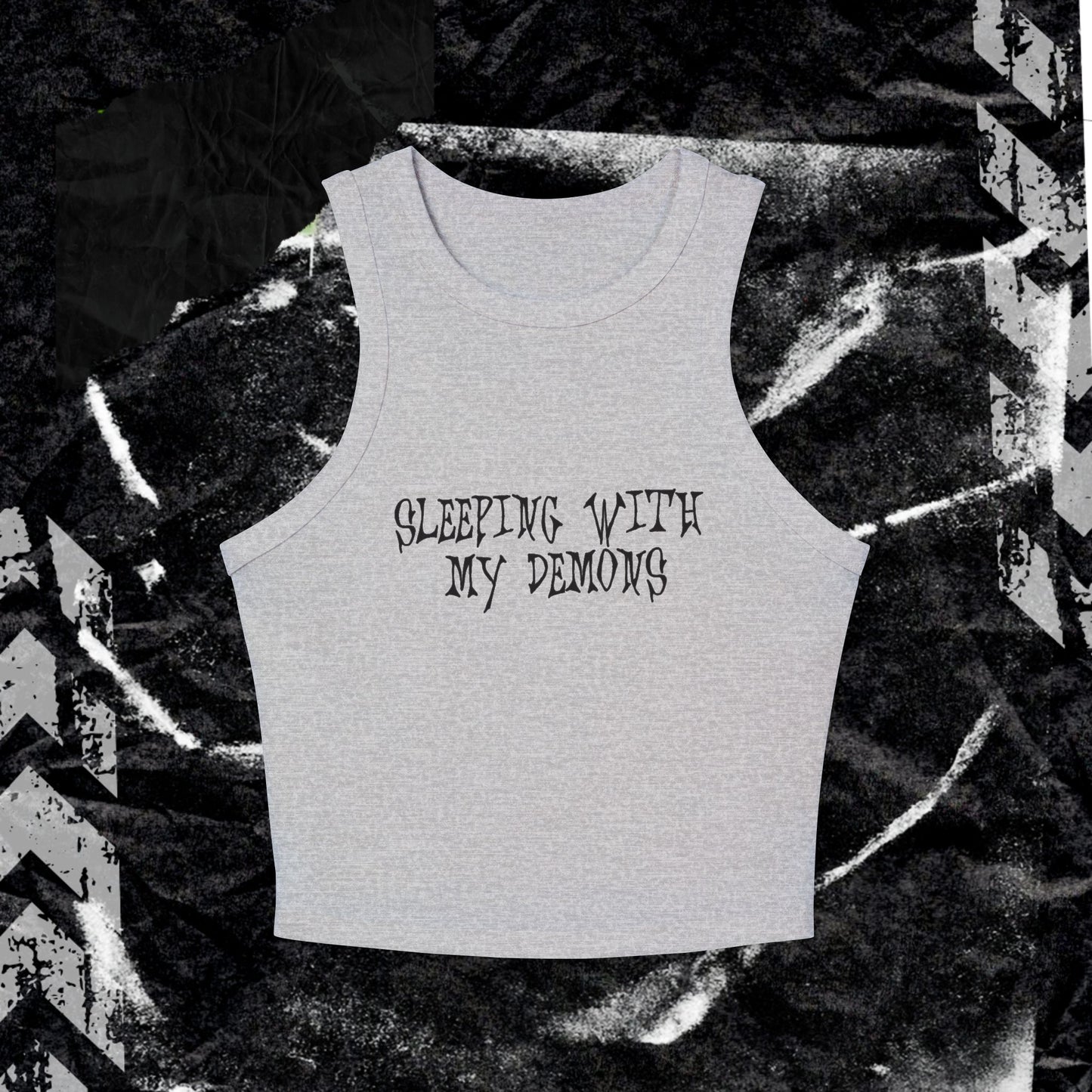 SLEEPING WITH MY DEMONS - Women's Micro Rib Racer Tank Top