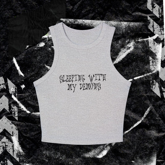 SLEEPING WITH MY DEMONS - Women's Micro Rib Racer Tank Top