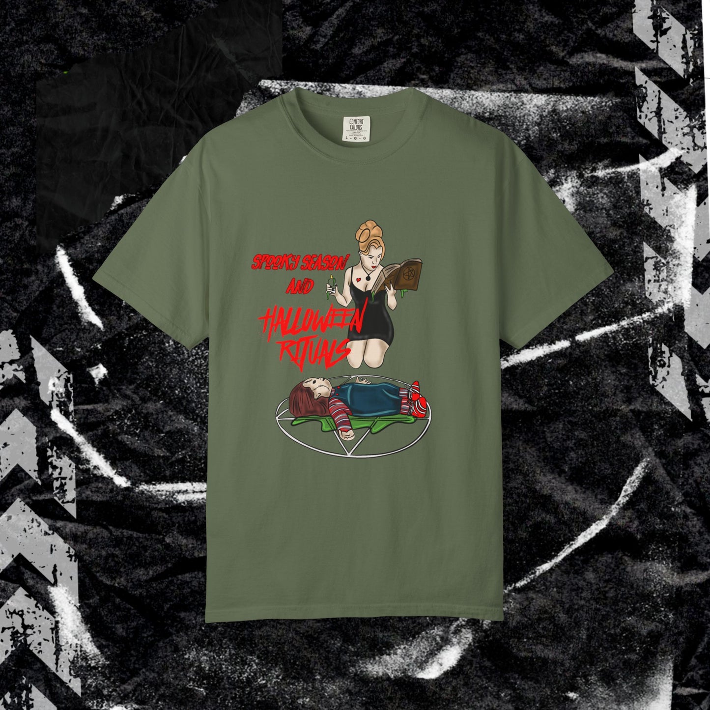 SPOOKY SEASON & HALLOWEEN RITUALS - Unisex Garment-Dyed T-shirt.