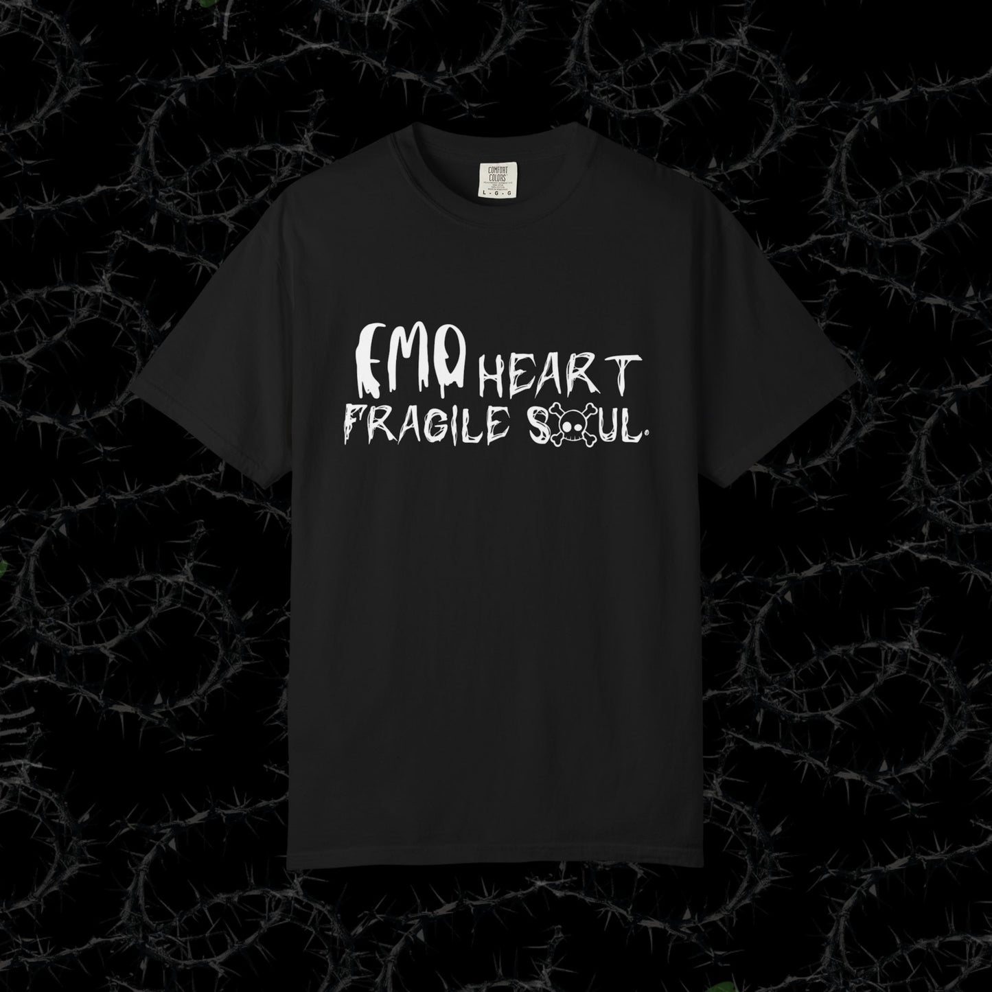 EMO Heart, Fragile Soul -  Unisex Garment-Dyed T-shirt. Ll