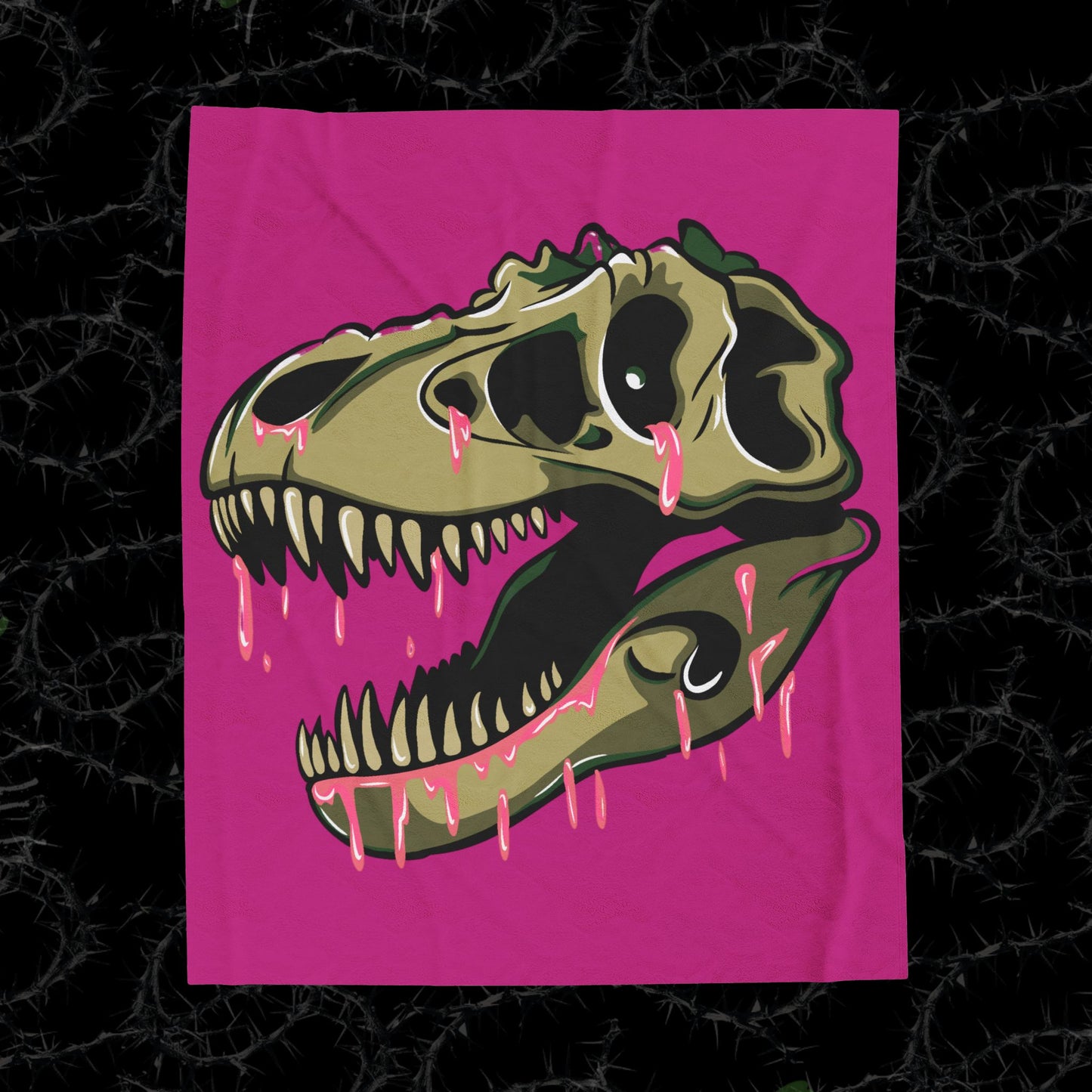 Pink Slime Rosie The Rex - Velveteen Plush Blanket