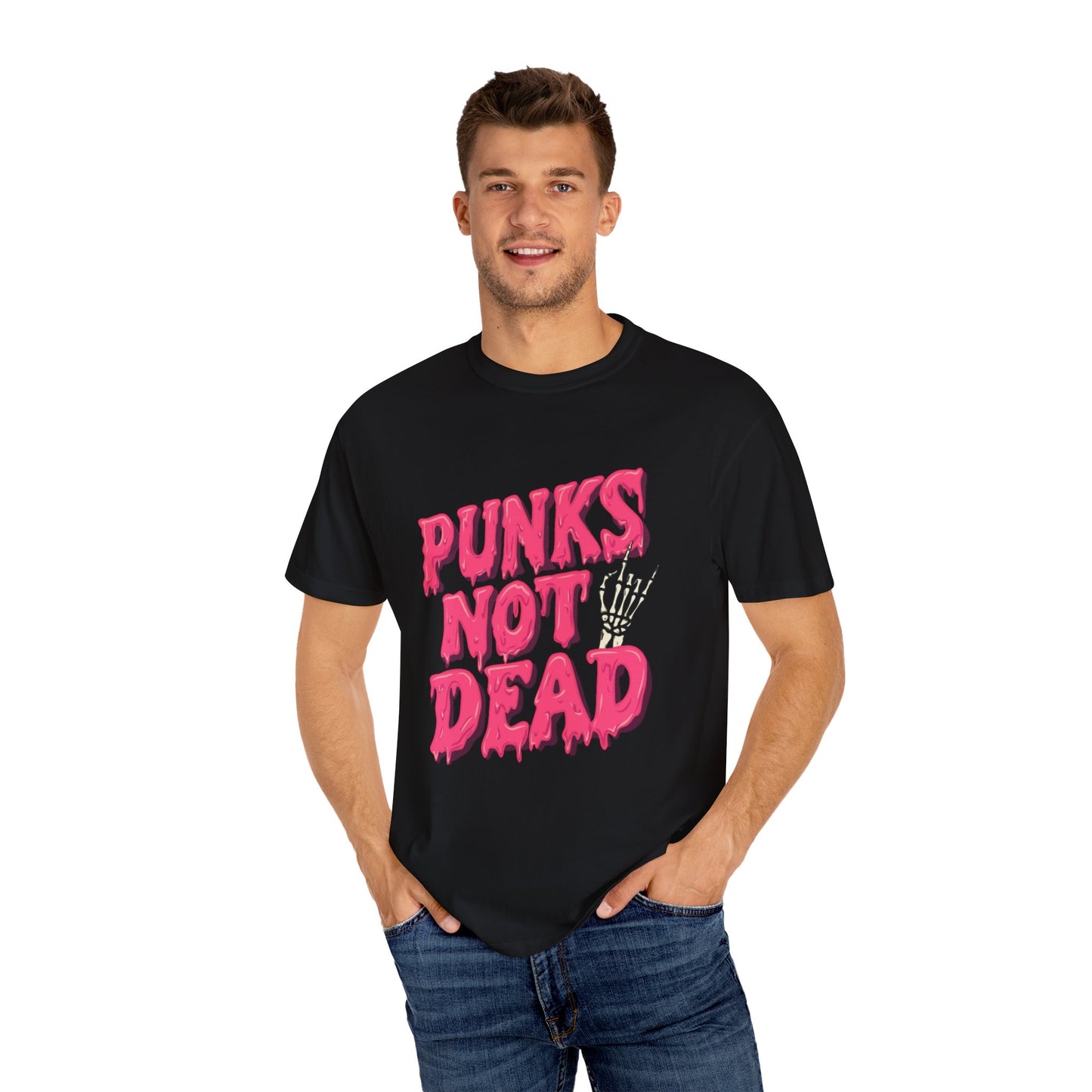 Punks Not Dead - Unisex Garment-Dyed T-shirt.