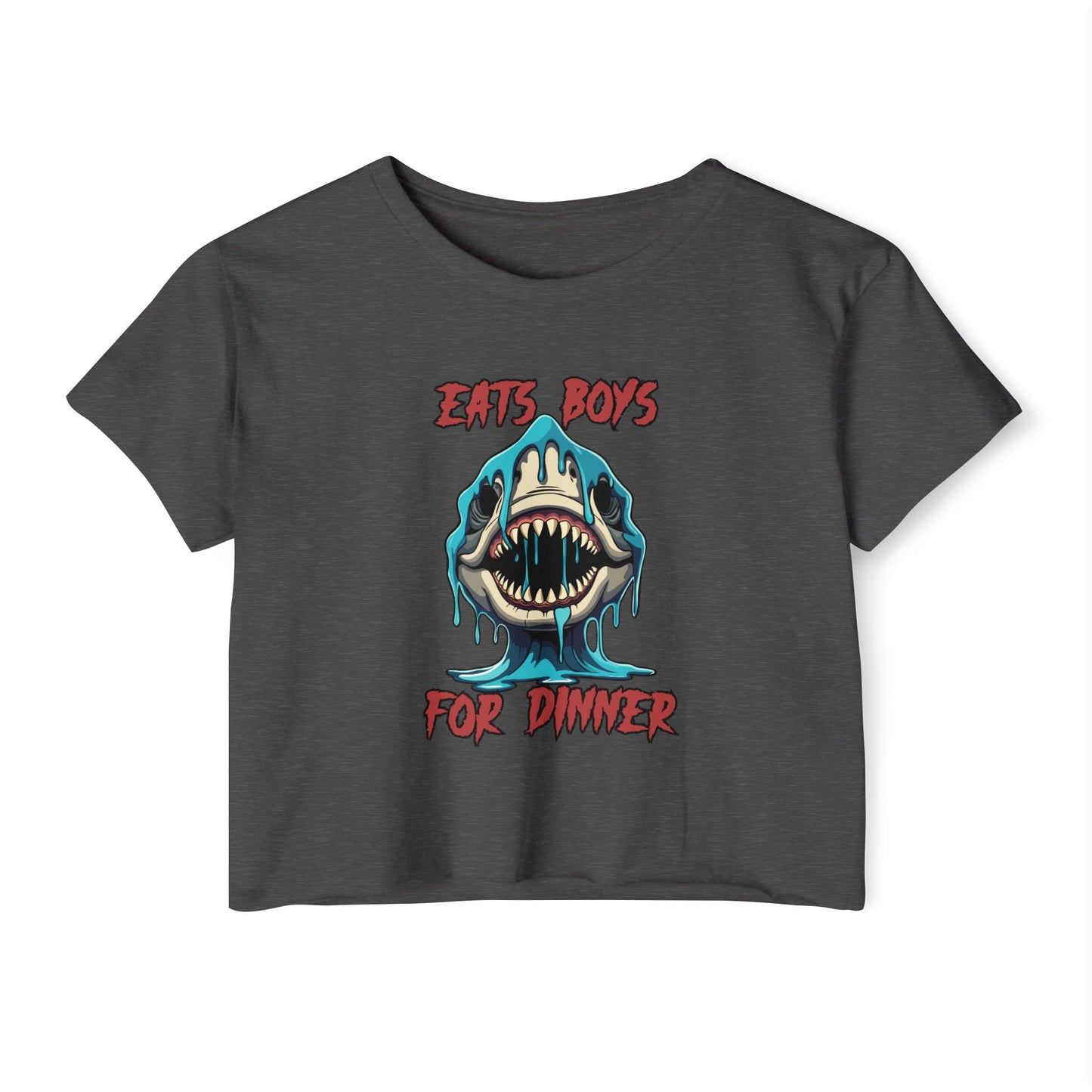 Eats Boys For Dinner Shark - Festival Crop Top