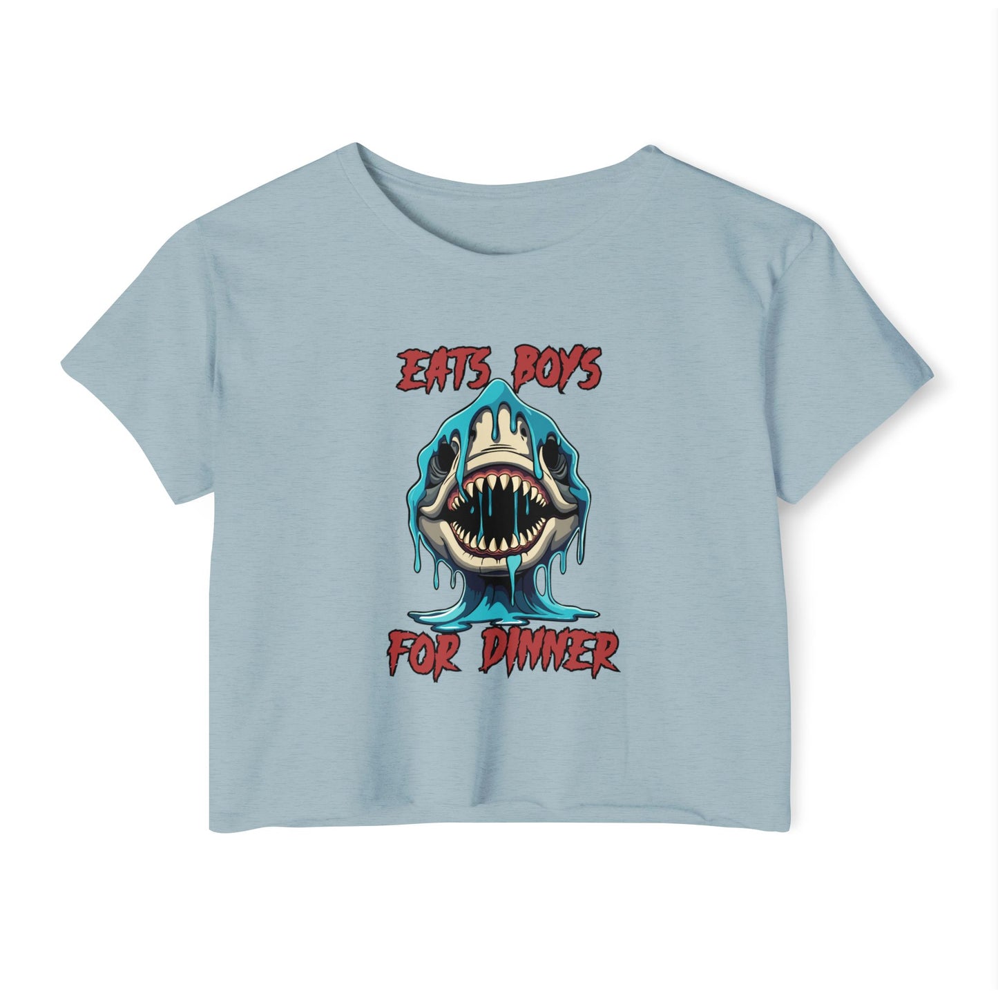 Eats Boys For Dinner Shark - Festival Crop Top