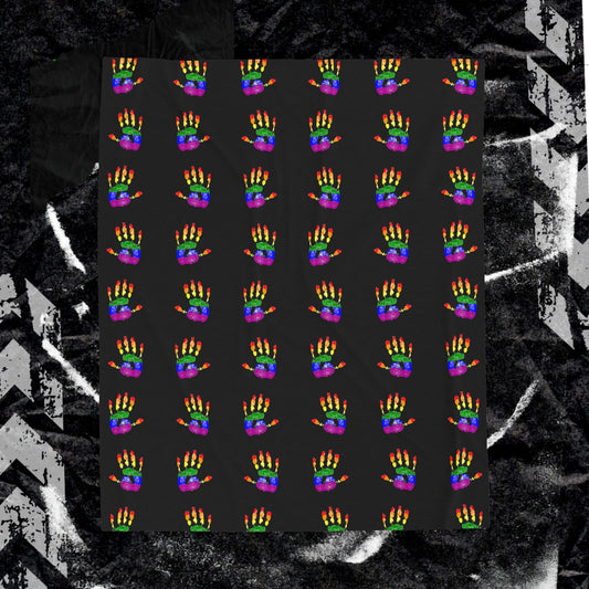 Rainbow Hands - Velveteen Plush Blanket