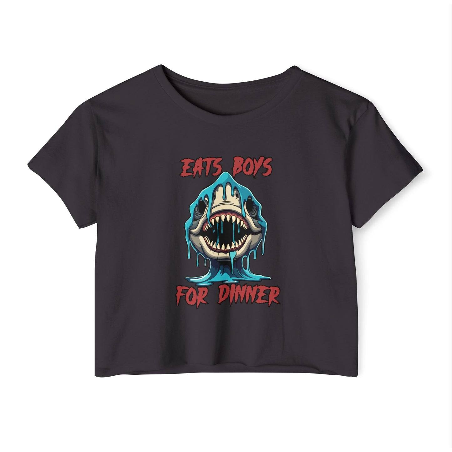 Eats Boys For Dinner Shark - Festival Crop Top