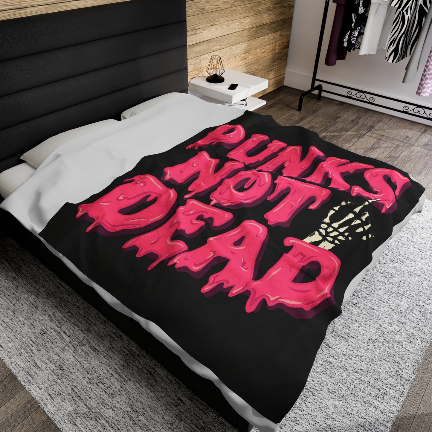 Punks Not Dead - Velveteen Plush Blanket