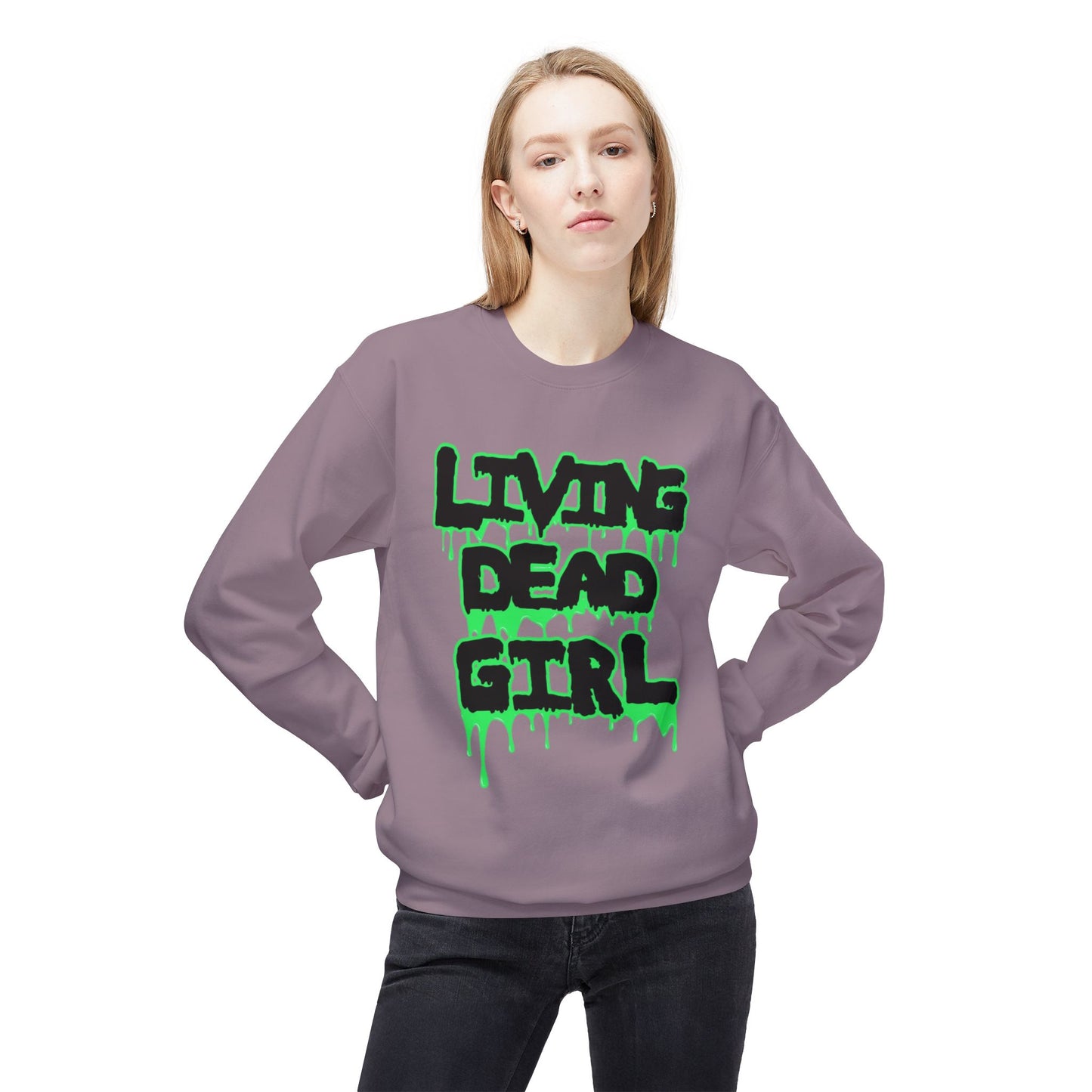 Living Dead Girl - Unisex Midweight Softstyle Fleece Crewneck Sweatshirt