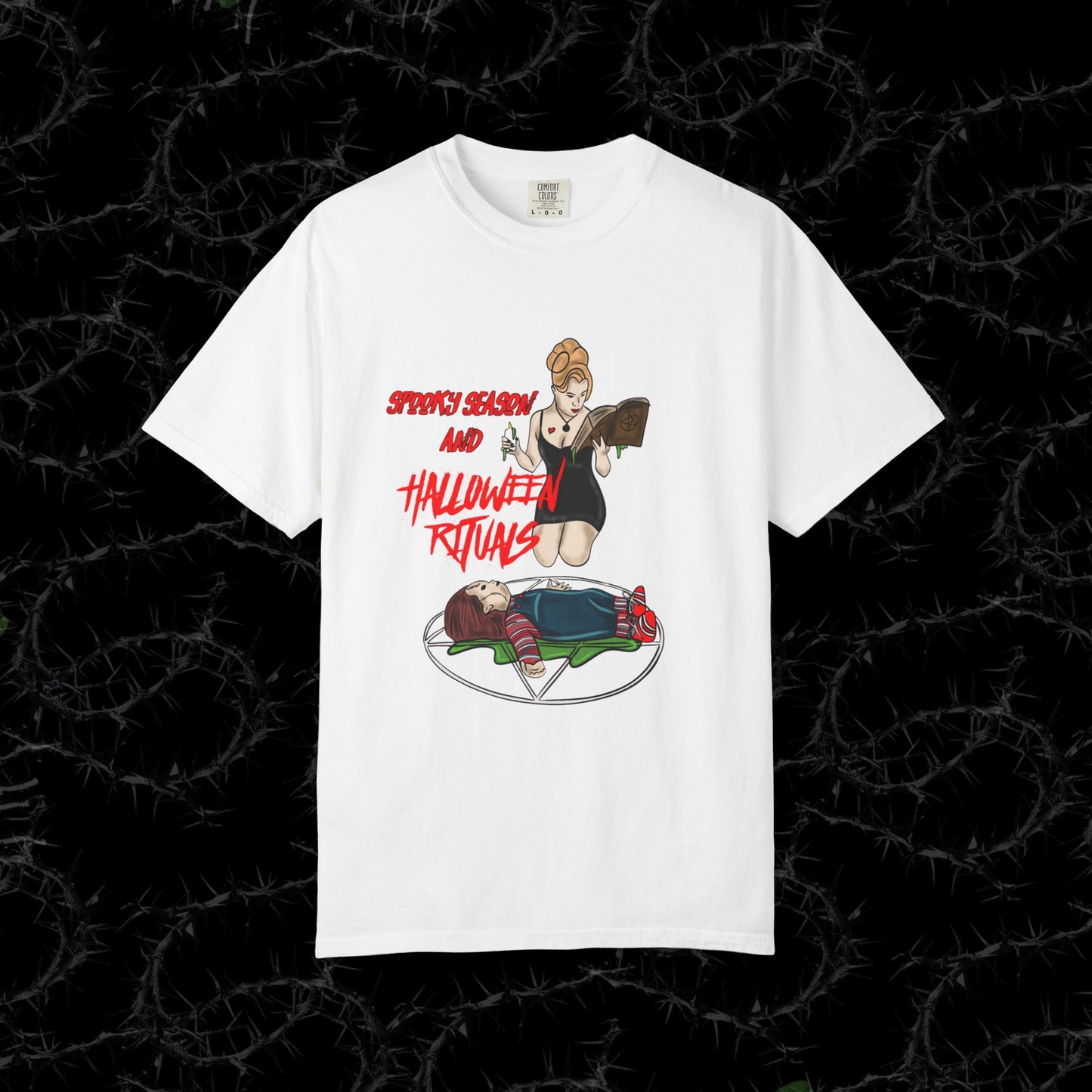 SPOOKY SEASON & HALLOWEEN RITUALS - Unisex Garment-Dyed T-shirt.