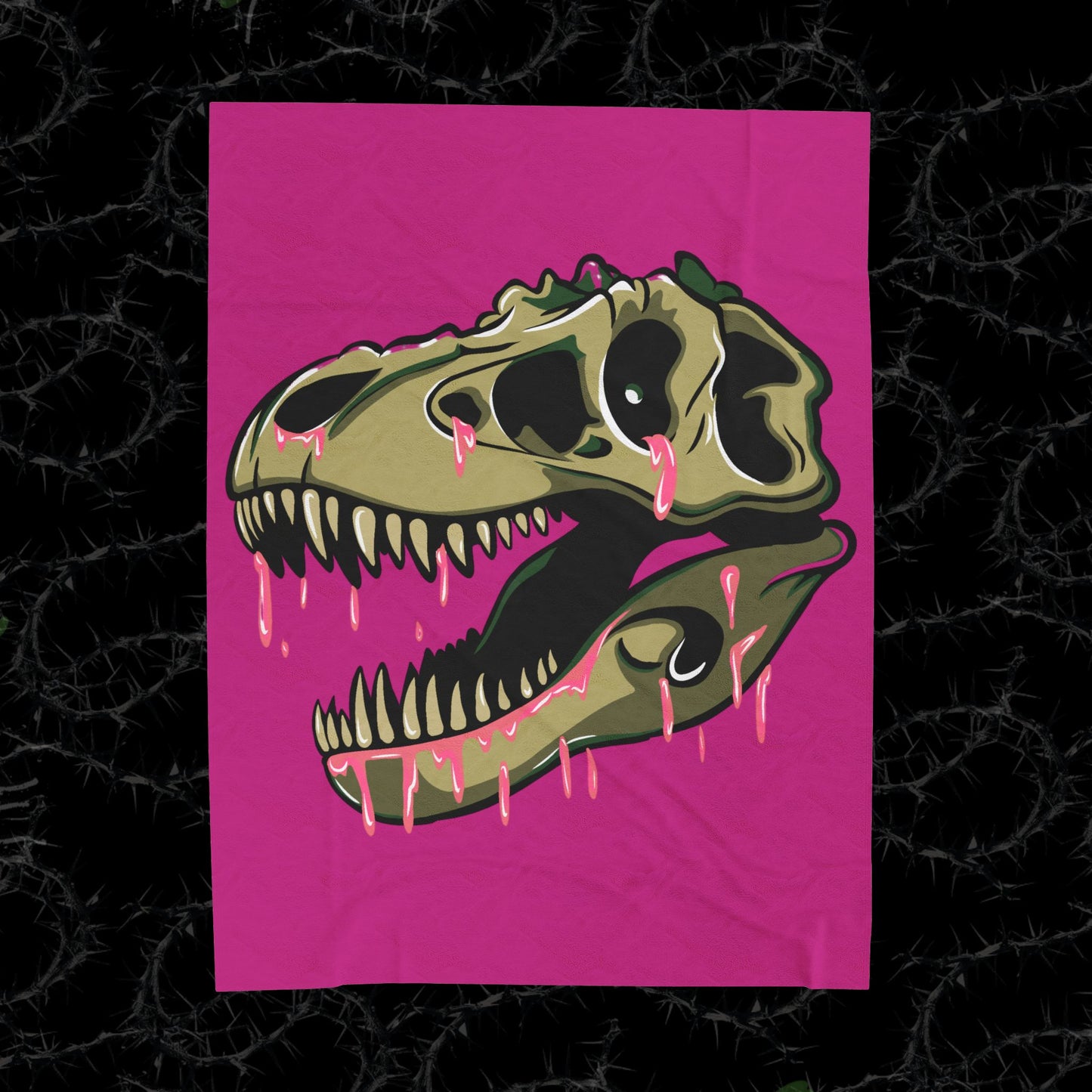 Pink Slime Rosie The Rex - Velveteen Plush Blanket