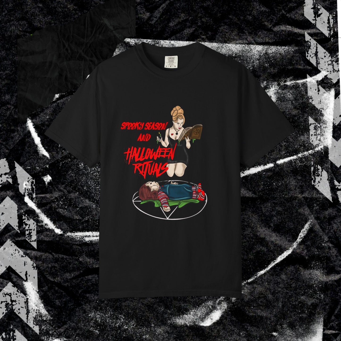 SPOOKY SEASON & HALLOWEEN RITUALS - Unisex Garment-Dyed T-shirt.