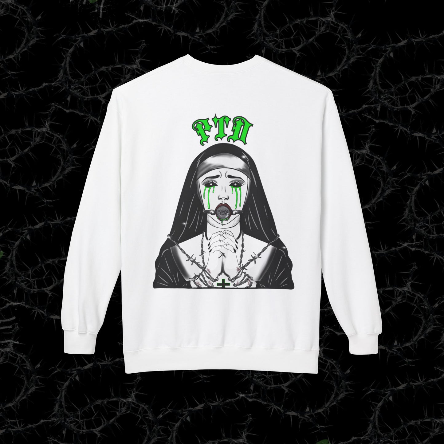 BARBED WIRE SINNER - Unisex Midweight Softstyle Fleece Crewneck Sweatshirt