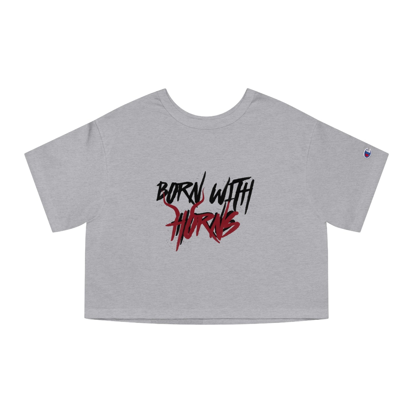 BORN WITH HORNS - Champion Women's Heritage Cropped T-Shirt