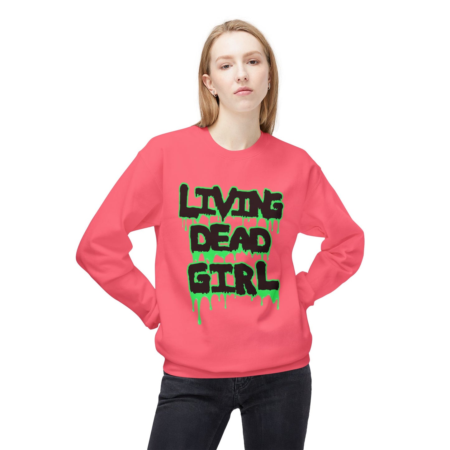 Living Dead Girl - Unisex Midweight Softstyle Fleece Crewneck Sweatshirt