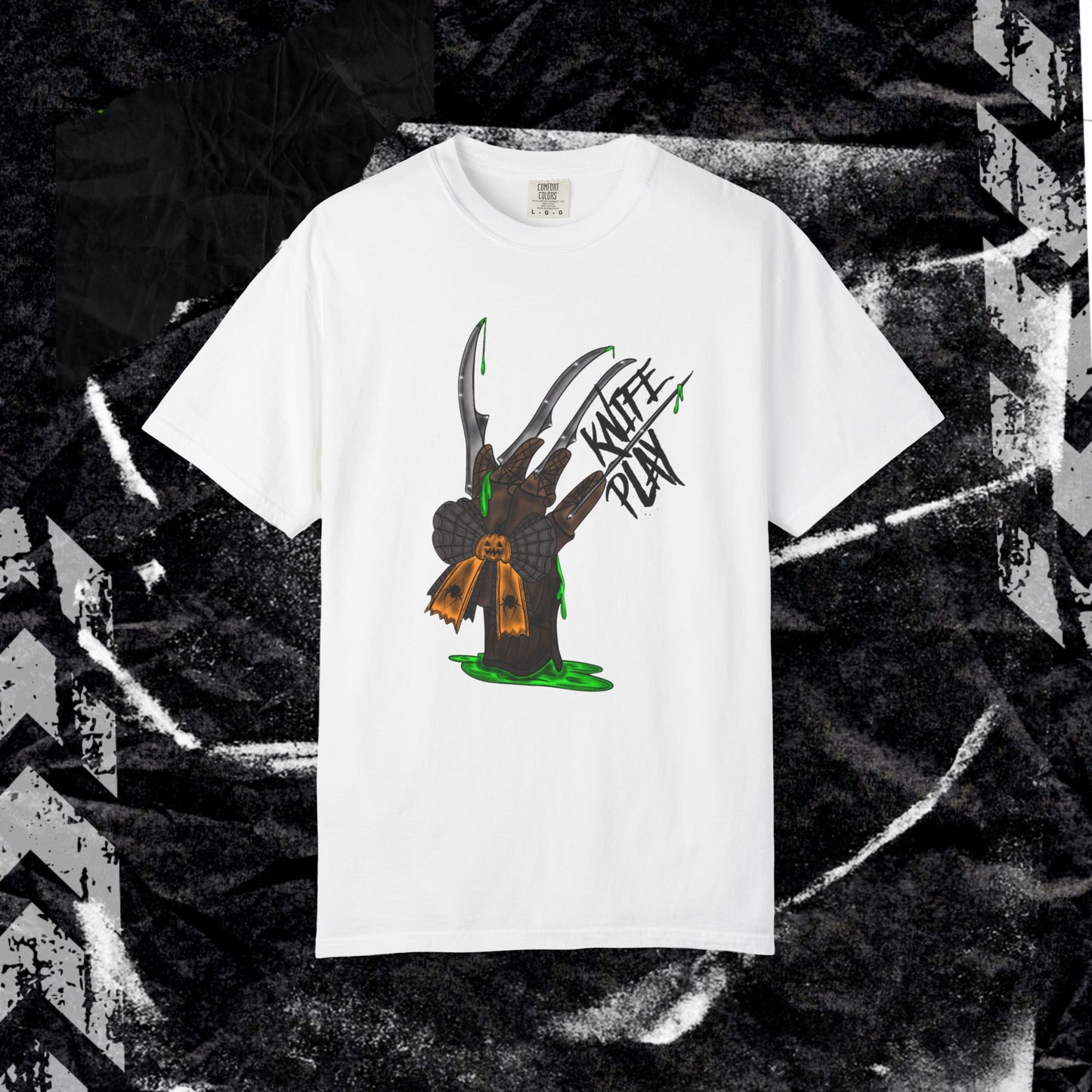 KNIFE PLAY - Unisex Garment-Dyed T-shirt.