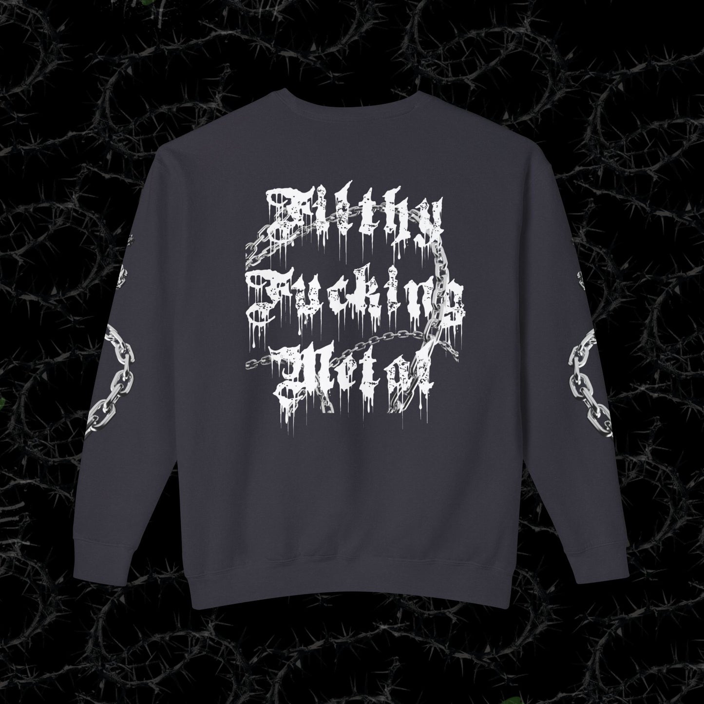 FITHLY F*CKING METAL  (BACK PRINT) - Unisex Lightweight Crewneck Sweatshirt