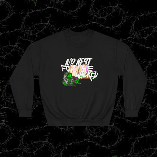NO REST FOR THE WICKED - PTD READERS SOCIETY- Unisex DryBlend® Crewneck Sweatshirt