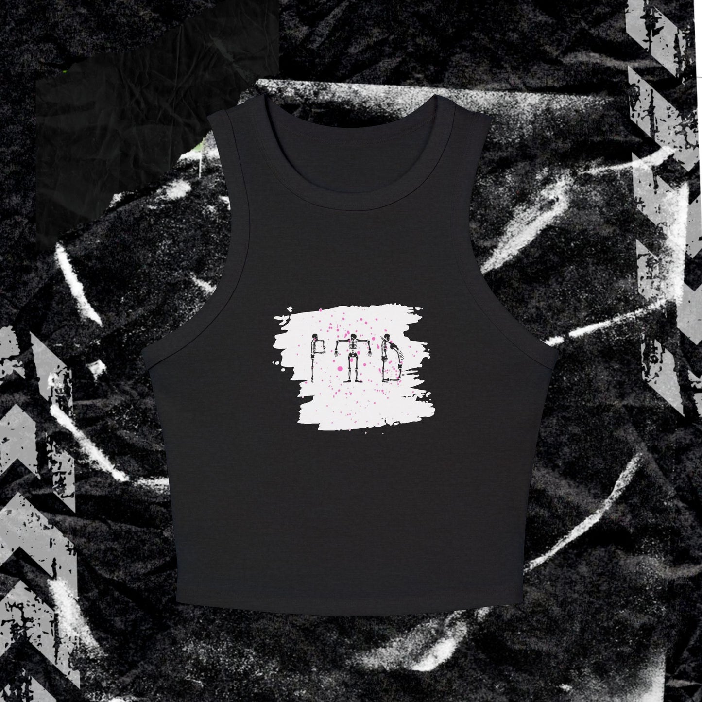PTD BONE LOGO - Micro Rib Racer Tank Top